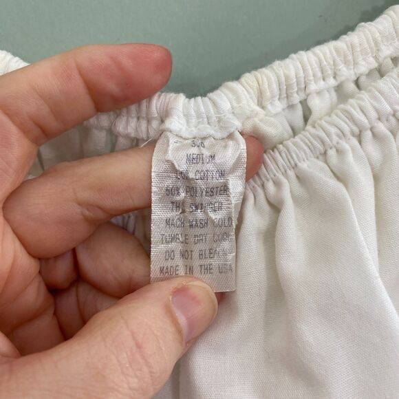 Rockmount Ranch Wear Ruffle Top Blouse Womens Medium White USA Western VTG - Picture 7 of 10